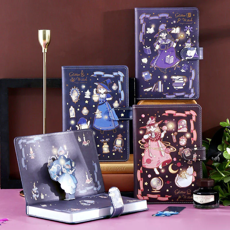 

Glowing princess hand book cute girl heart hand book net celebrity notebook fairy Japanese notebook student magnetic buckle book