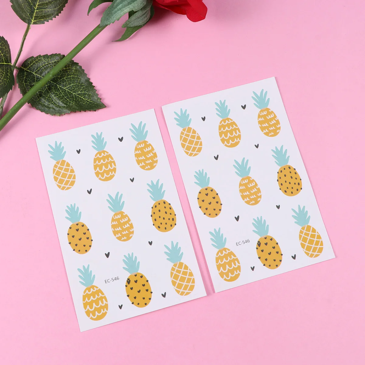 

10PCS Eco-friendly Waterproof Colored Drawing Stickers Lovely Cartoon Pineapple Body Stickers