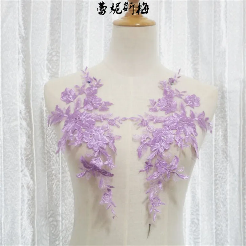 Elegant Floral Embroidery Lace Applique – 45 Colors Wedding Dress Trims
