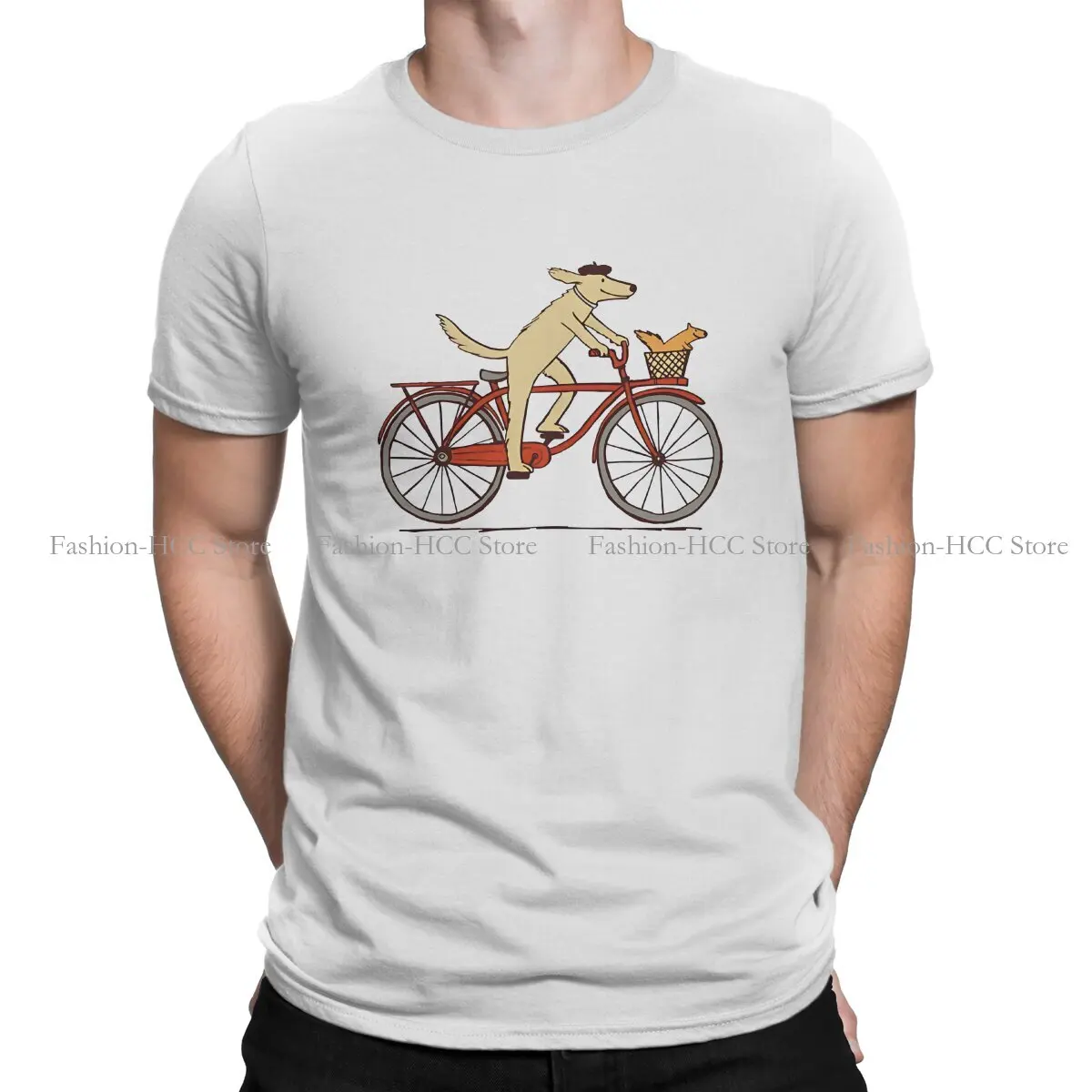 

Dog And Squirrel Are Friends Whimsical Animal Art Dog Riding A Bicycle Basic Summer Sweatshirts T Shirt Novelty Trendy