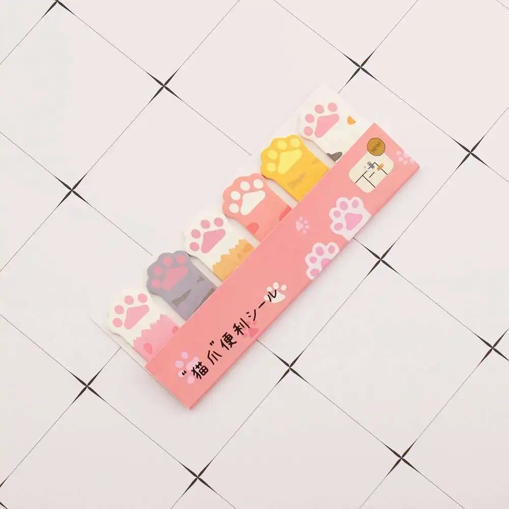 Cute pink pencil case Gel pen Correction tape Memo pad Cat claw stationery School office supplies 1 Set 5 Pieces