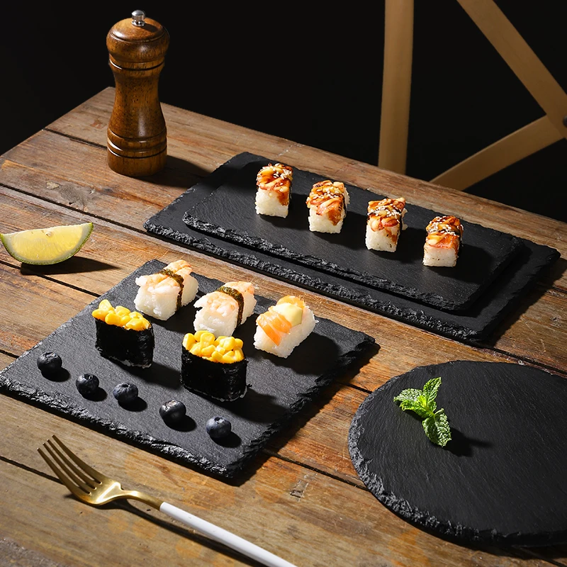 

Natural Rock Block Tray Food for Photography Props Sushi Steak Pasta Photo Shoot Posing Background Creative Foto Accessories