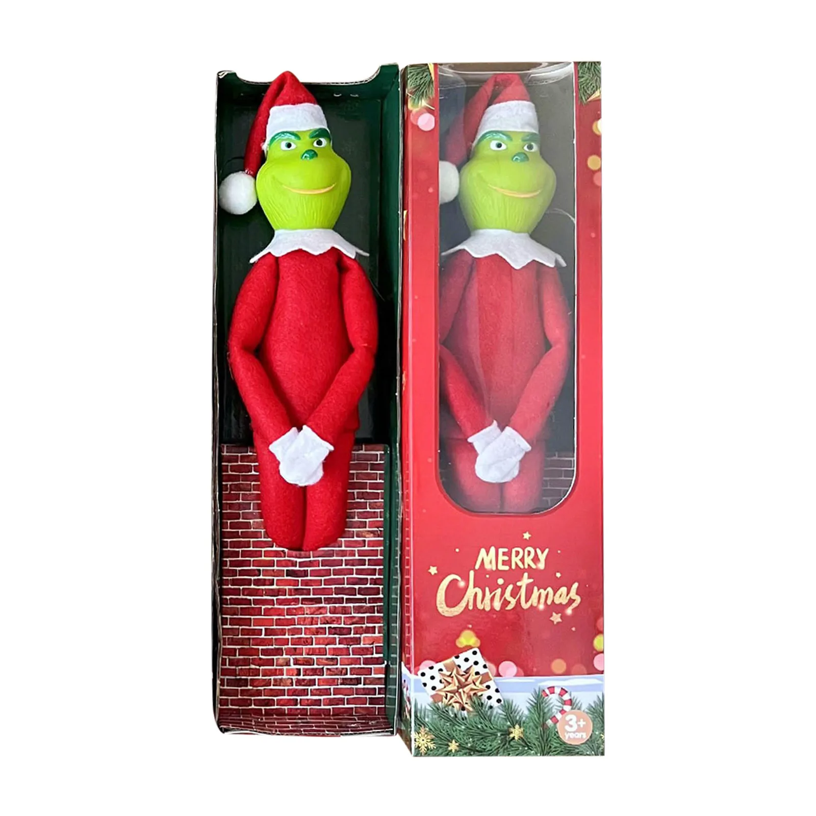 

Perfect Christmas Decoration Green Haired Monster Figurine Adorable Stuffed Doll with Plush Toy for Christmas Gift