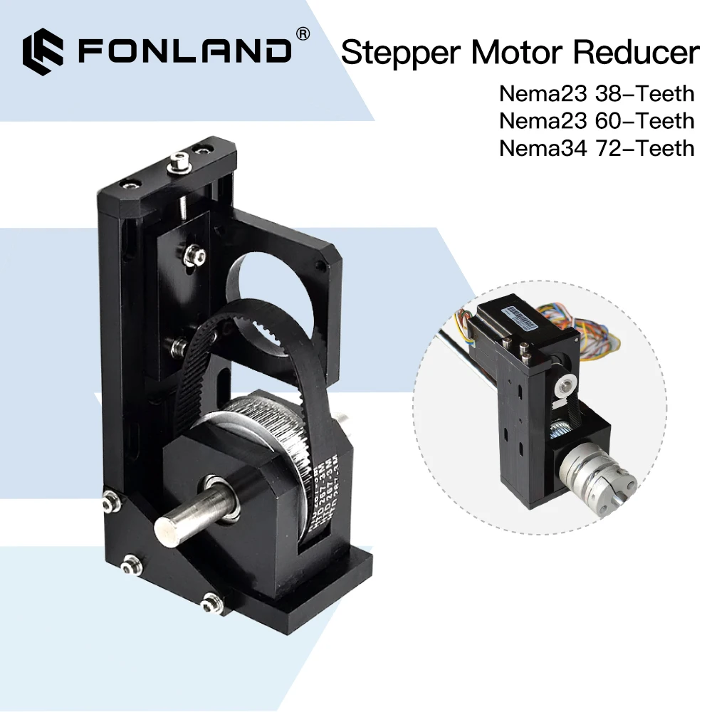 FONLAND 스테퍼 모터 감속기 Nema23 38-Teeth/ Nema23 60-Teeth/ Nema34 72-Teeth CO2 레이저 절단 및 조각 기계용