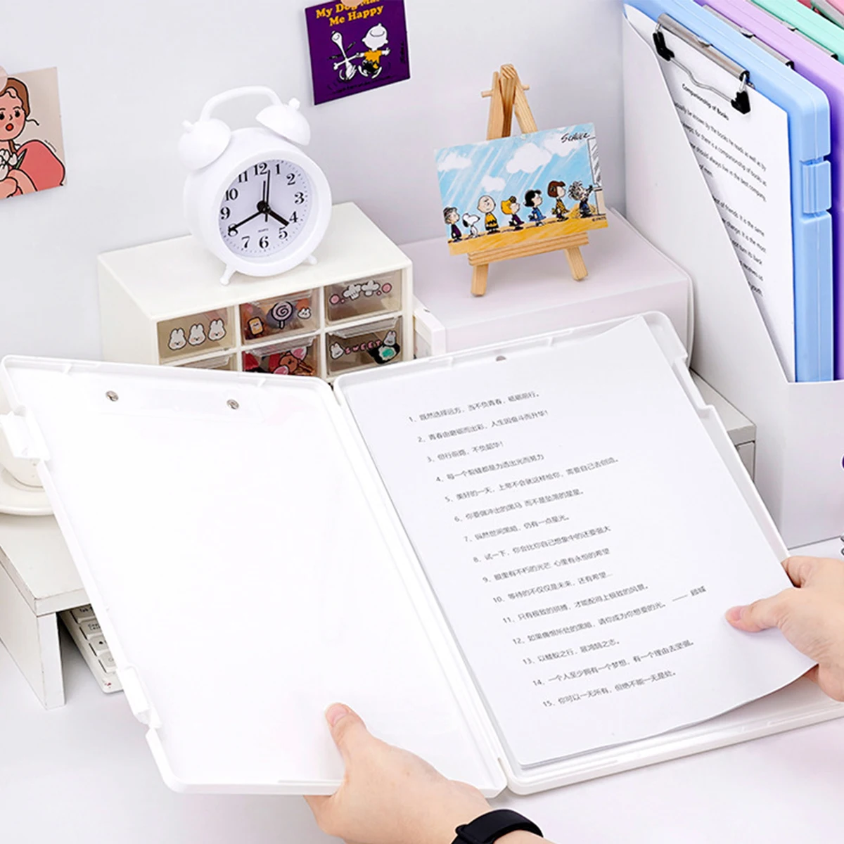 A4 Clipboards File Folder Box for Efficient Paper Storage for Students file folders,file box organizer