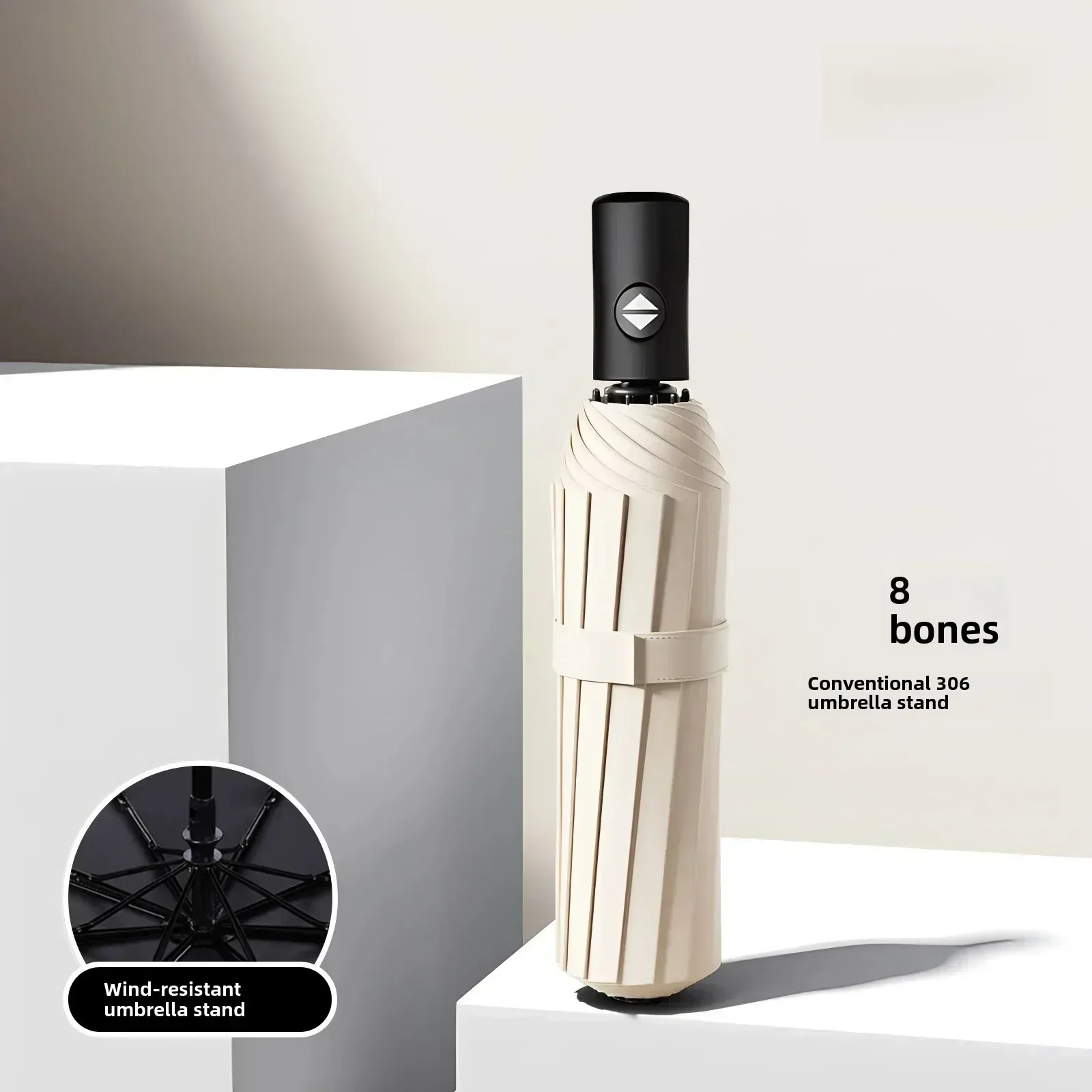 Reinforced Wind-Resistant Umbrella with UV Protection