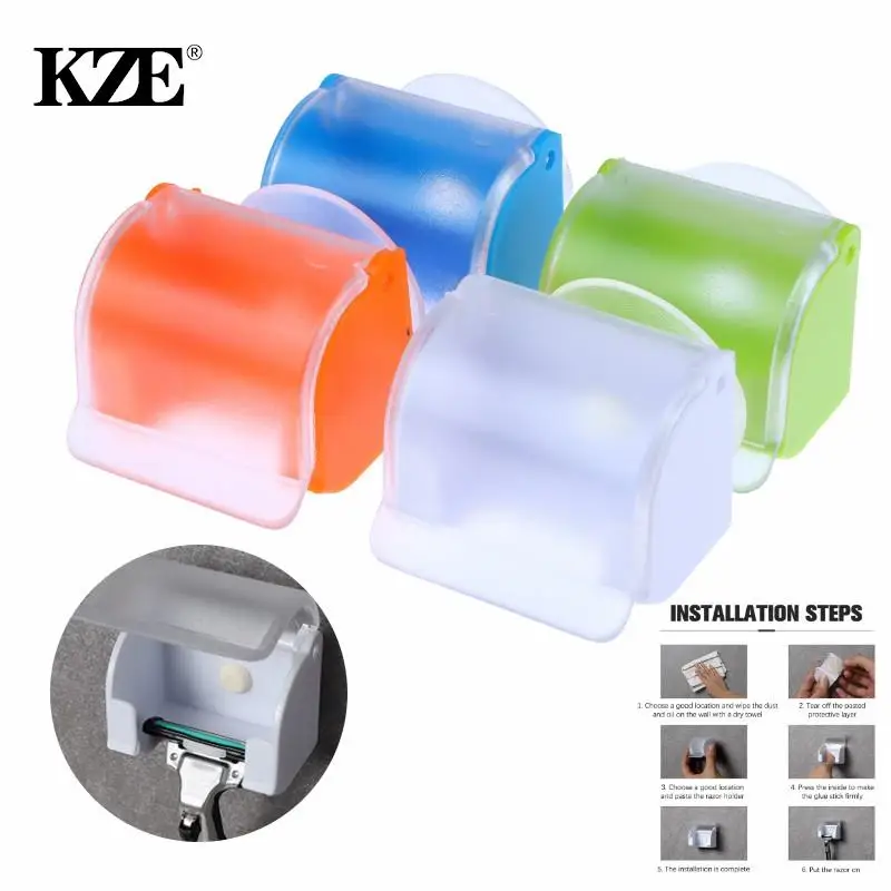 

Men Shaver Razor Brush Blade Holder Storage Bathroom Wall Sucker Suction Cup Hook Stand Hanger Rack Shelf Dust Accessory