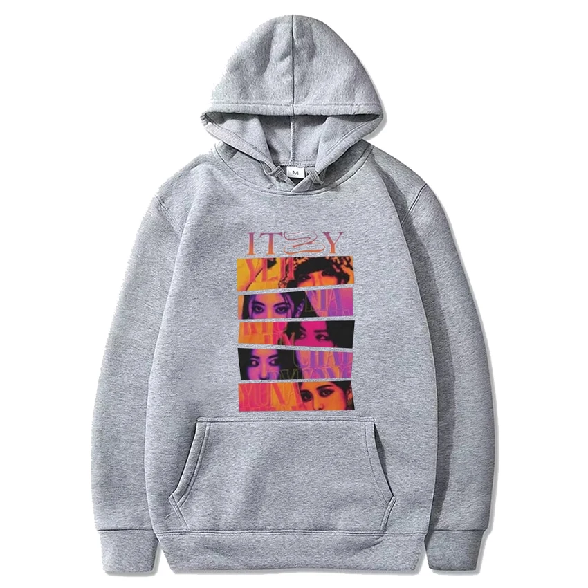 ITZY group World Tour Fashion Y2k print Hoodie 2024 kpop Men Women Casual Loose Sweatshirt Unisex Fleece Long sleeve pullovers