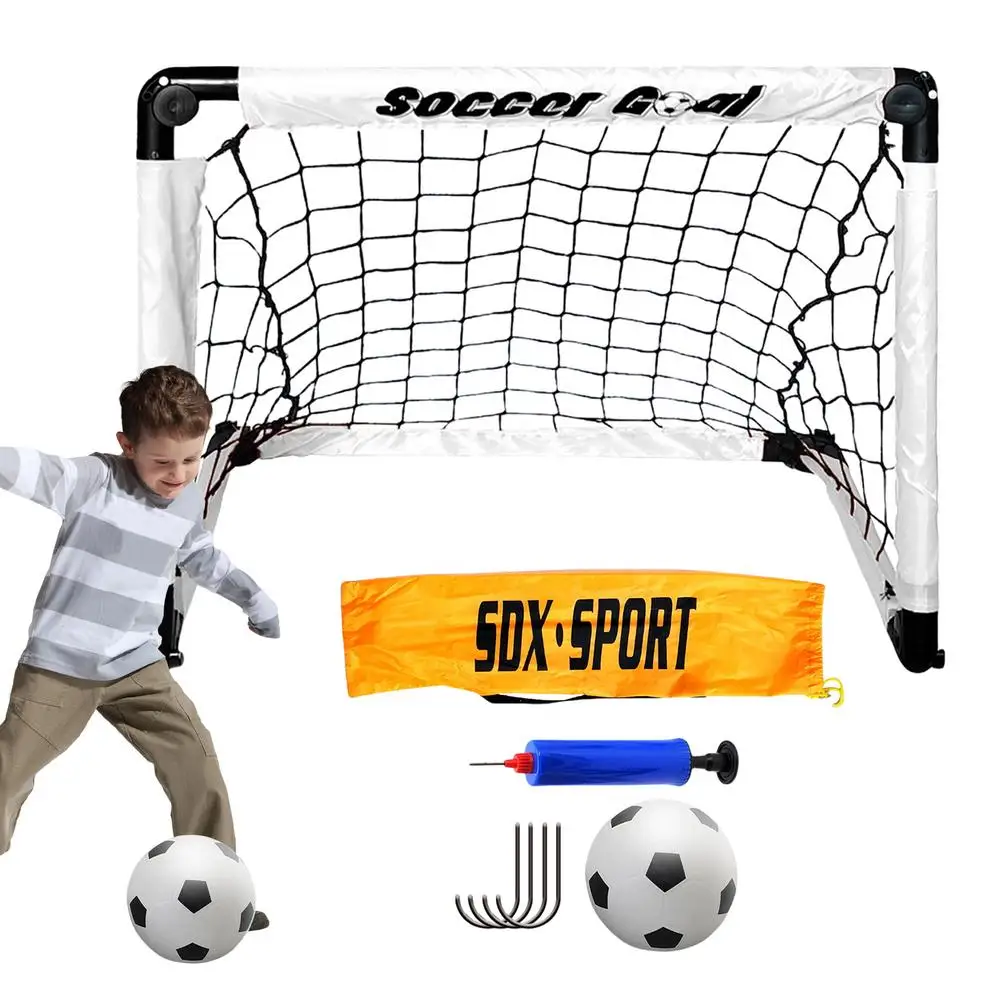 thumbnail image 1 of Red de fútbol para exteriores, portería de fútbol plegable para niños, red de fútbol ligera para practicar con bolsa de transporte, juego de fútbol para niños para juegos, 1 of 5