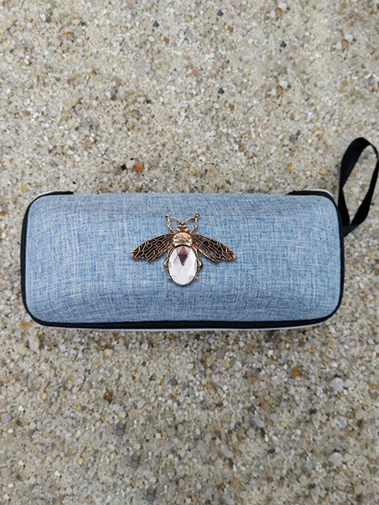 

Artistic LInen Sunglasses Bags & Eyewear Bags Case - Luxurious Yellow & Pink Gold Decor