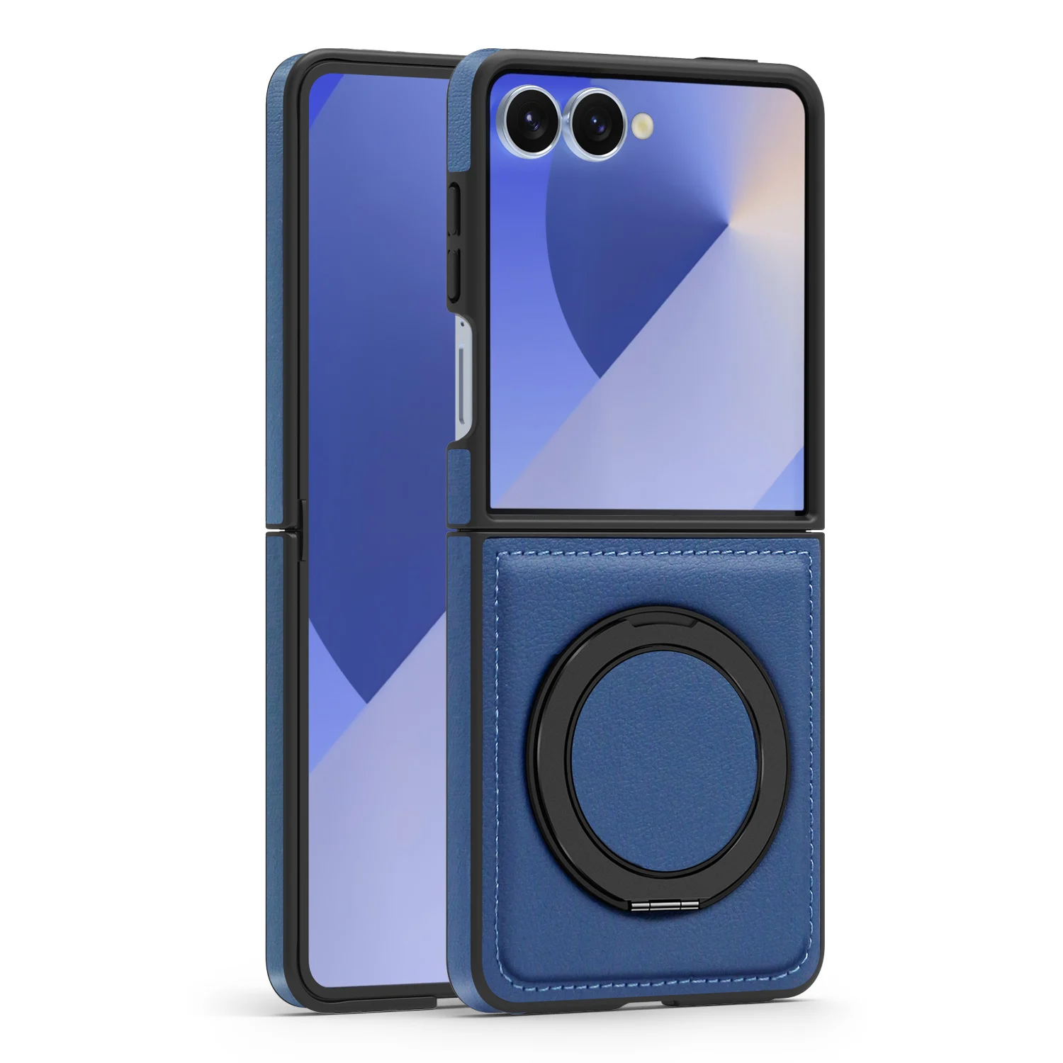 Premium PU Leather Magnetic Case with 360° Rotation Ring Stand Cover