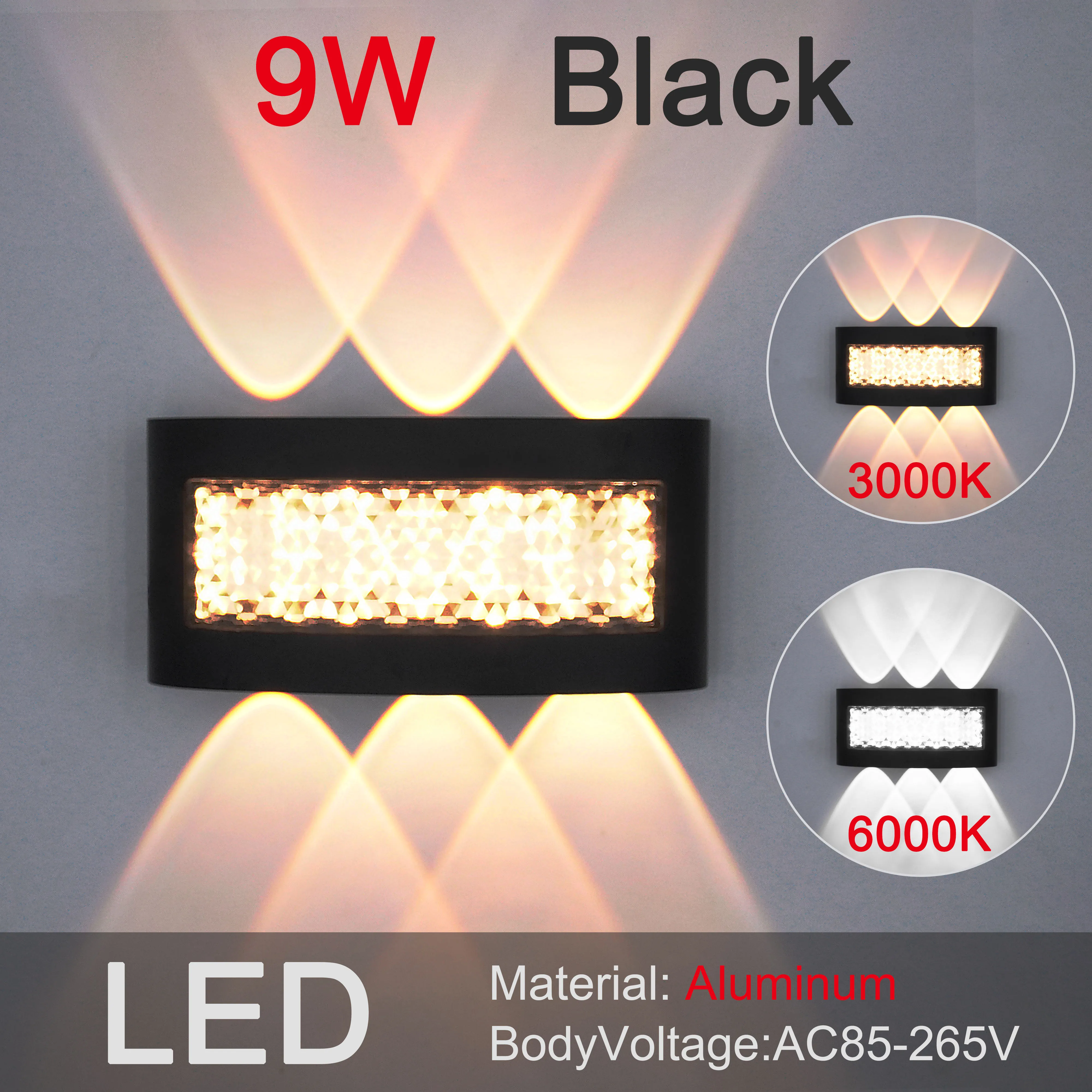 4 6 8W LED Aluminum Wall Sconces Waterproof Wall Light 110V 220V Outdoor Garden