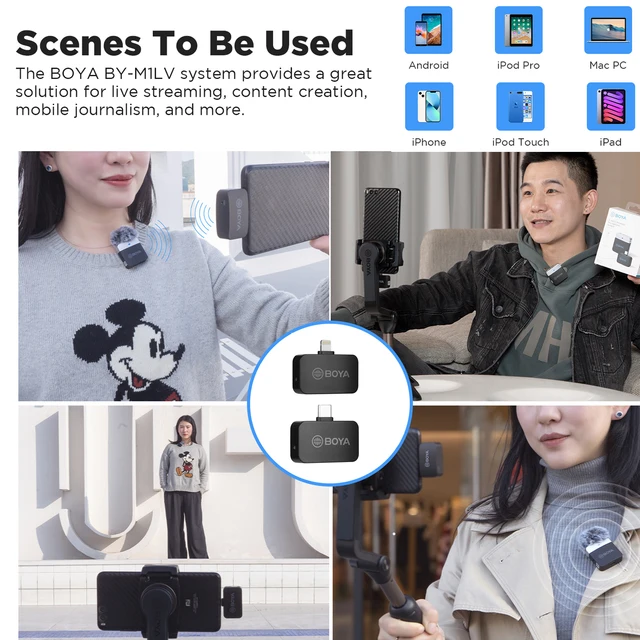 Microfone Lapela Sem Fio BOYA BY-M1LV: Capturando Áudio Claro e Detalhado