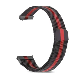 Premium Metal Strap with Magnetic Loop for 22MM (Black Red)