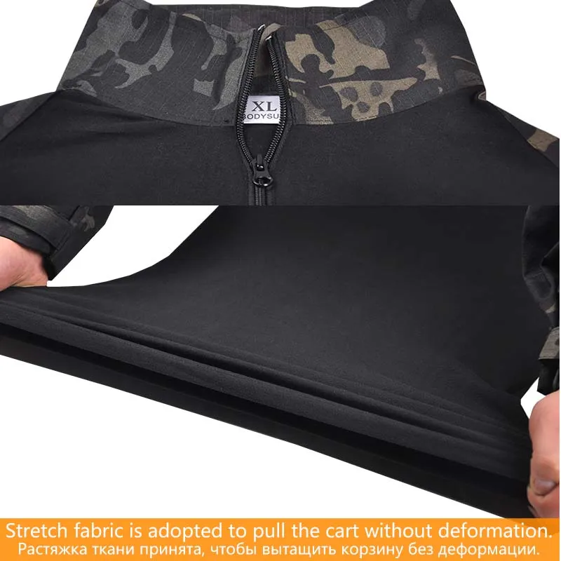 Summer Short Sleeve Combat Shirts Men 1/4 Zipper Cotton Tactical T Shirt Hiking Outdoor Training Shirts Wear Resistant Tops 6
