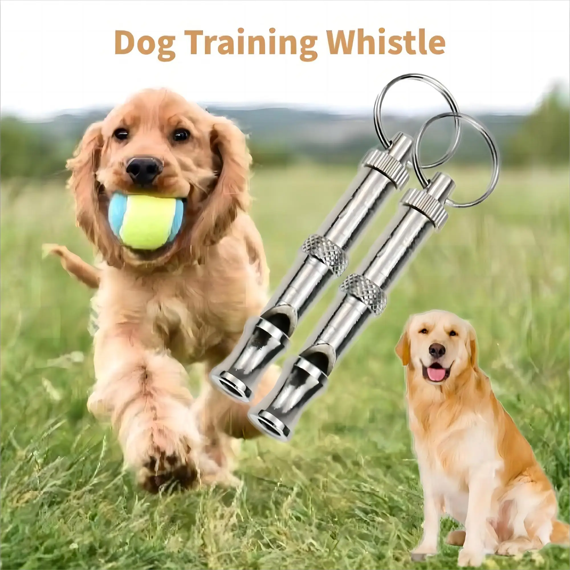 1 Pc Farm Dog Whistle Pet Training Whistle With Keychain Adjustable Whistle Stop Barking Dog Training Control Deterrence Whistle