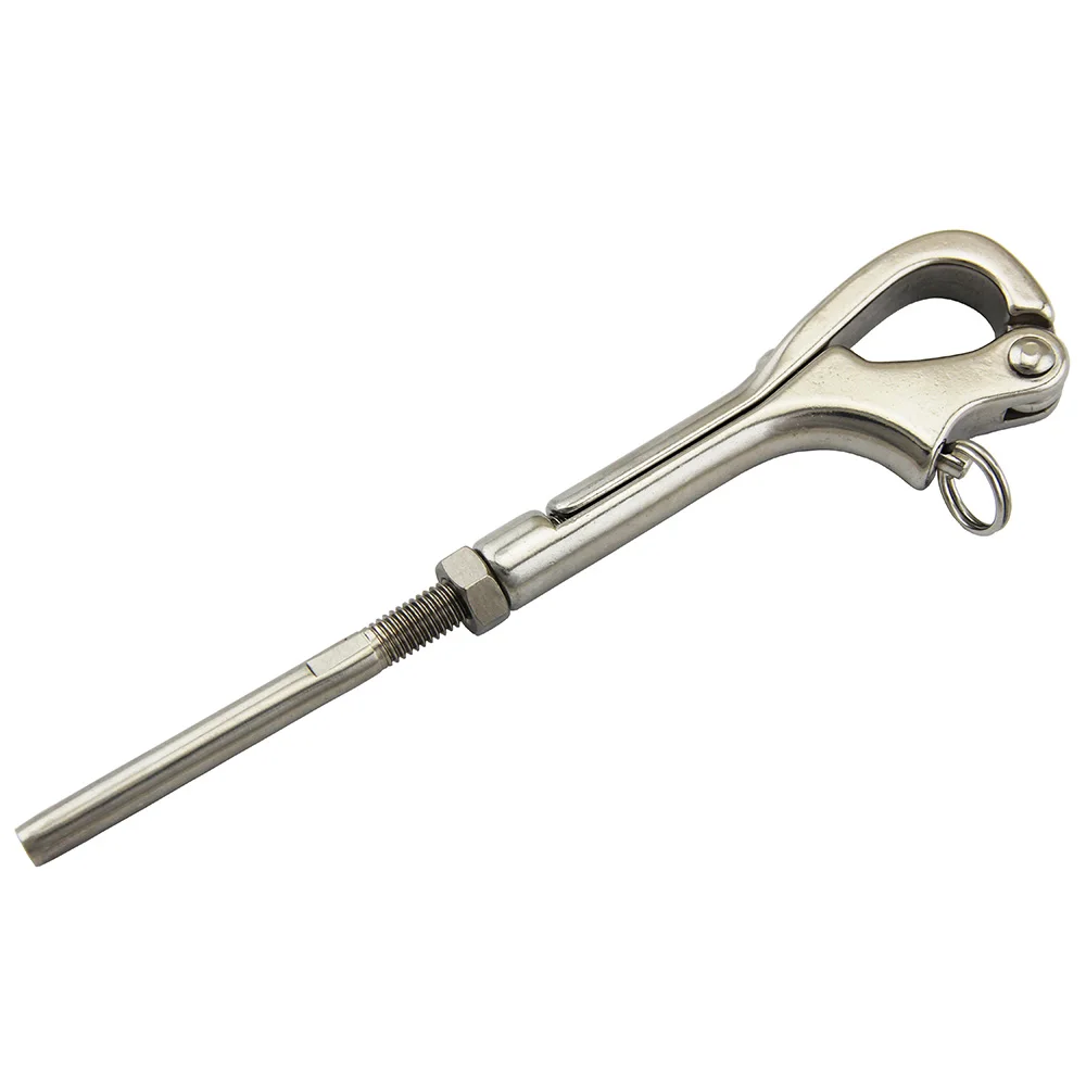 4 inch Openable Pelican Hooks Shackle 316 Stainless Steel Quick Release Hand Rail Guardrails w/ Stud Terminals