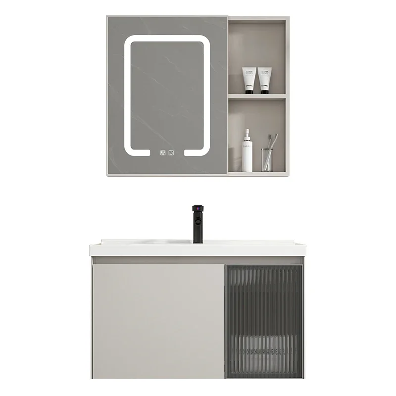 

Hxl Alumimum Bathroom Cabinet Combination Bathroom Ceramic Integrated Damp Proof Board Washstand
