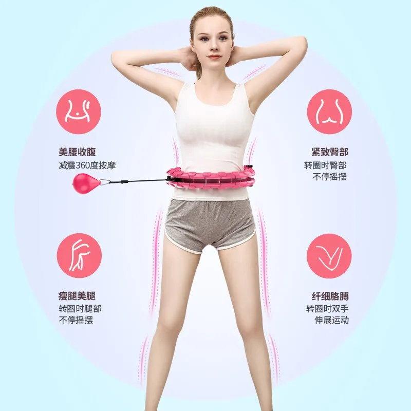 24 Adjustable Sport Hoops Weight Loss Abdominal Thin Waist Exercise Detachable Massage Hoops Fitness Equipment Gym Home Training