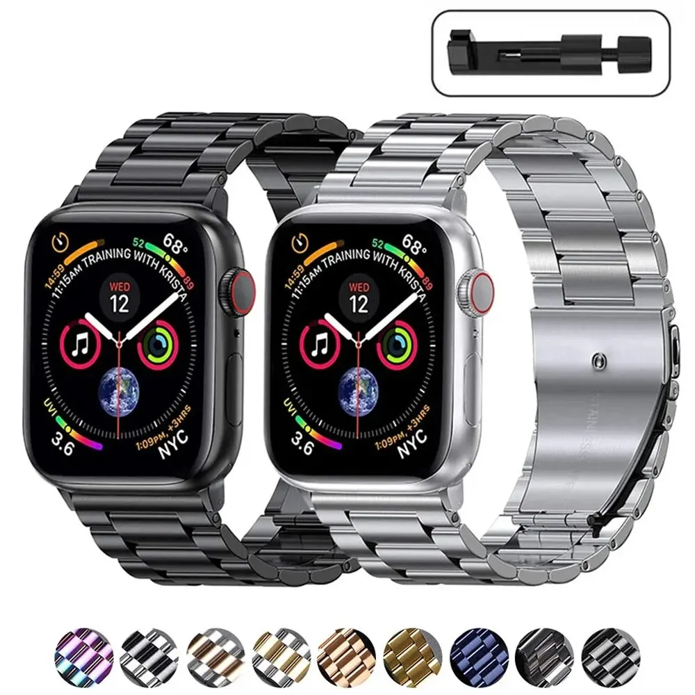 애플 워치용 고급 메탈 스트랩, 울트라 2, 49mm, 9, 8, 7, 45mm, 41mm, 스테인레스 스틸 손목 밴드, 아이워치 6, 5, 4, 3, SE, 44mm, 42mm, 40mm
