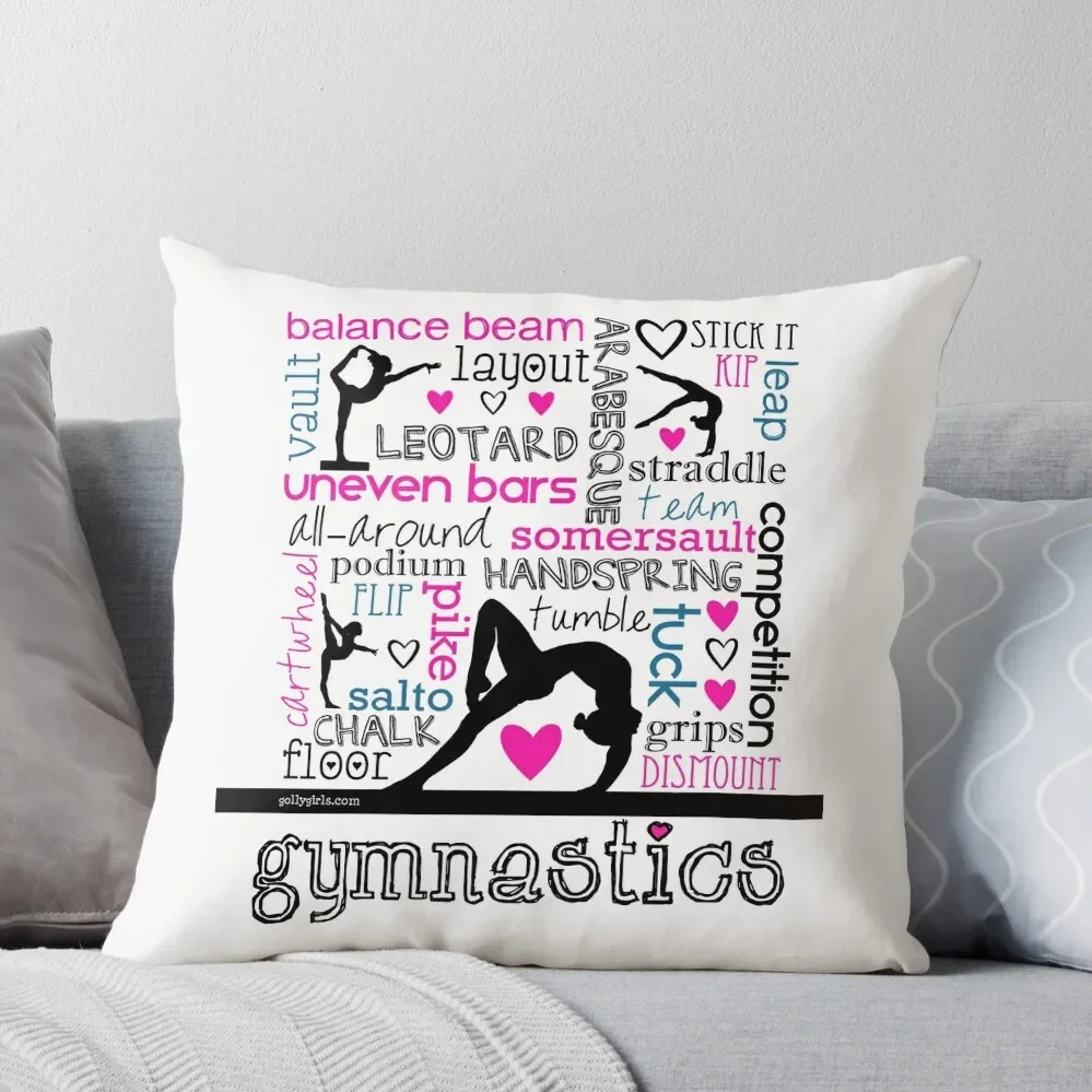 

Gymnastics Tri-Color Typography Throw Pillow Sofa Cushions christmas pillow case