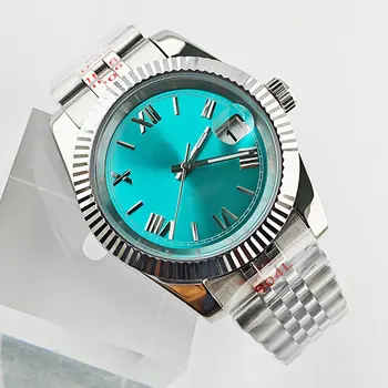 남성용 맞춤형 로고 다이얼 사파이어 유리 시계 케이스, NH35 무브먼트 시계 부품에 적합, 36mm, 39mm
