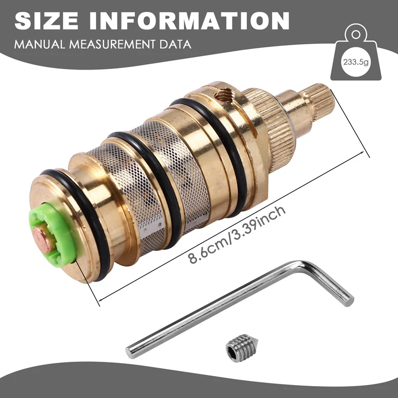 5pcs Brass Bath Shower Thermostatic Cartridge&Handle for Mixing Valve Mixer Shower Bar Mixer Tap Mixing Valve Cartridge