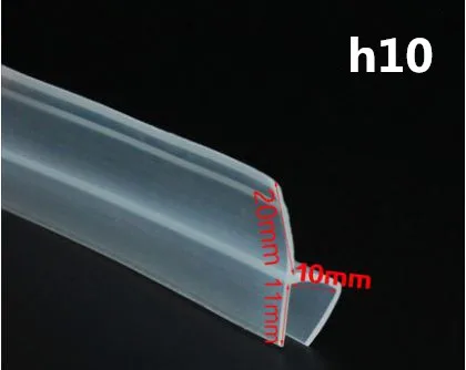 2 Meter/lot Widened F/h shape silicone rubber shower room door window glass seal strip weatherstrip for 6/8/10/12 mm glass