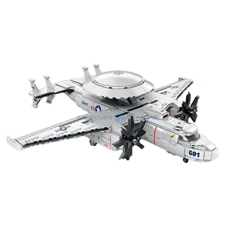 E2 Hawkeye Airborne Early Warning Elicottero Moc 33029 Modello Mattoni Military Fighter Transport Building Blocks Kit Giocattolo Regalo Ragazzi