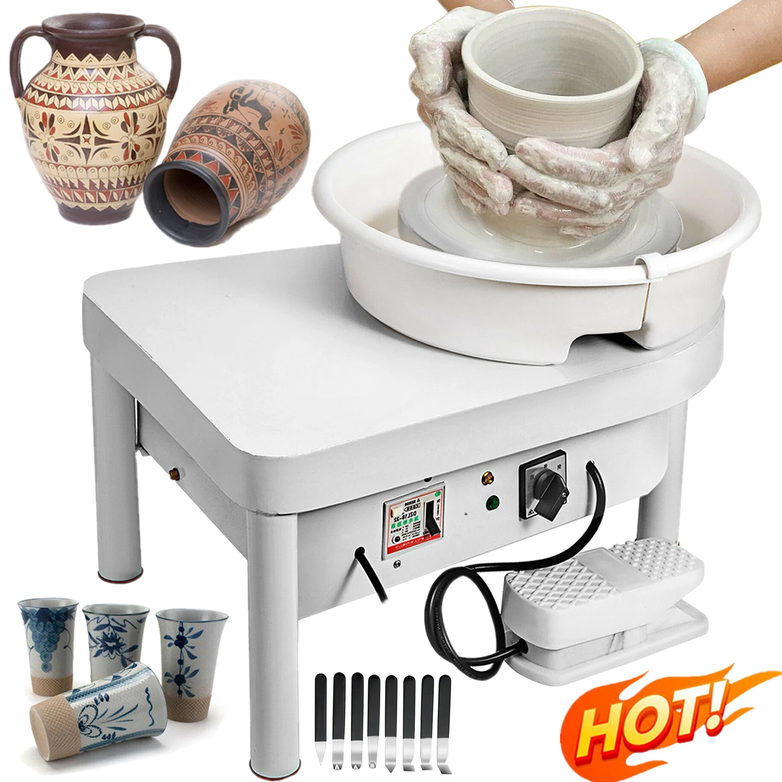Roue De Poterie électrique Avec Stylet à Bille, Roue D'argile De 350 W