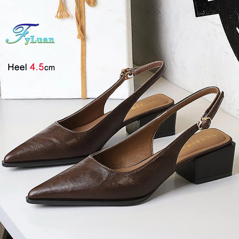 New Product Medium Heel Women Single Shoes Pointed Toe Shallow Mouth Ladies  Pumps Coarse Heels Comfortable Work High Heels Shoes - AliExpress 322