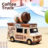 1:36 Q Version Ice Cream Coffee Car Alloy Miniature Cute Model Induced Sound Light Pull Back Children Birthday Gift Boy Girl Toy 3