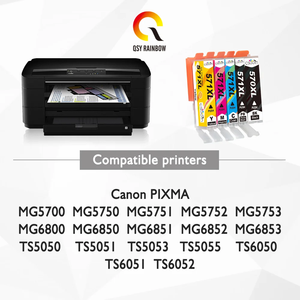 Ink Cartridge For Canon 570XL 571XL Compatible PIXMA MG7750 MG7751 MG7752 MG7753 TS8050 8051 Printer