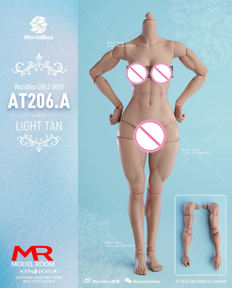 Worldbox AT206 1/6 Scale Female Muscle Joint Body 27cm Pale