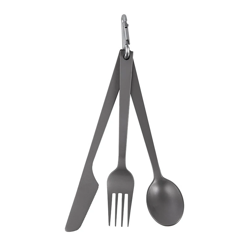 3-in-1 Titan-Geschirr-Set, Löffel, Abendessen, Schneider, Gabel, Camping, Picknick, Zuhause – Detail 5