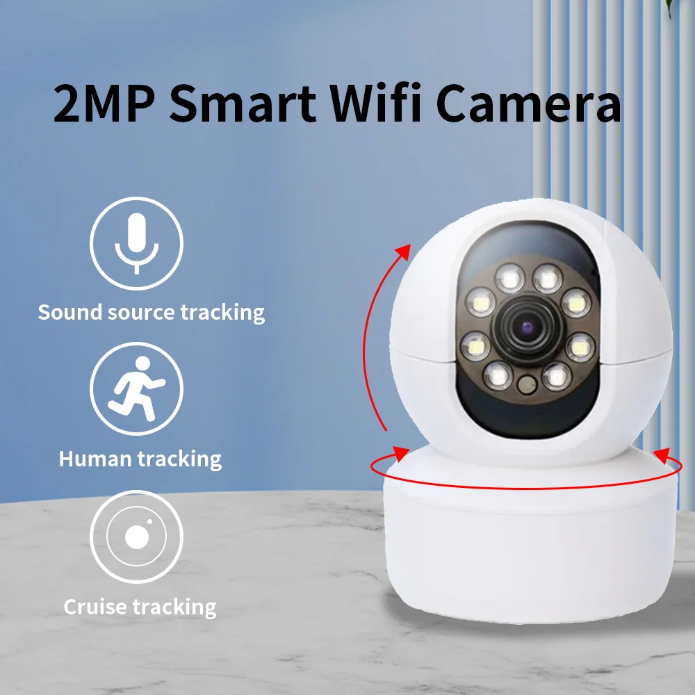 

2MP Smart Wifi Camera 360° Rotate Indoor Survillance Two-way Audio Sound Source Human Cruise Tracking Home Security HD IP Cam