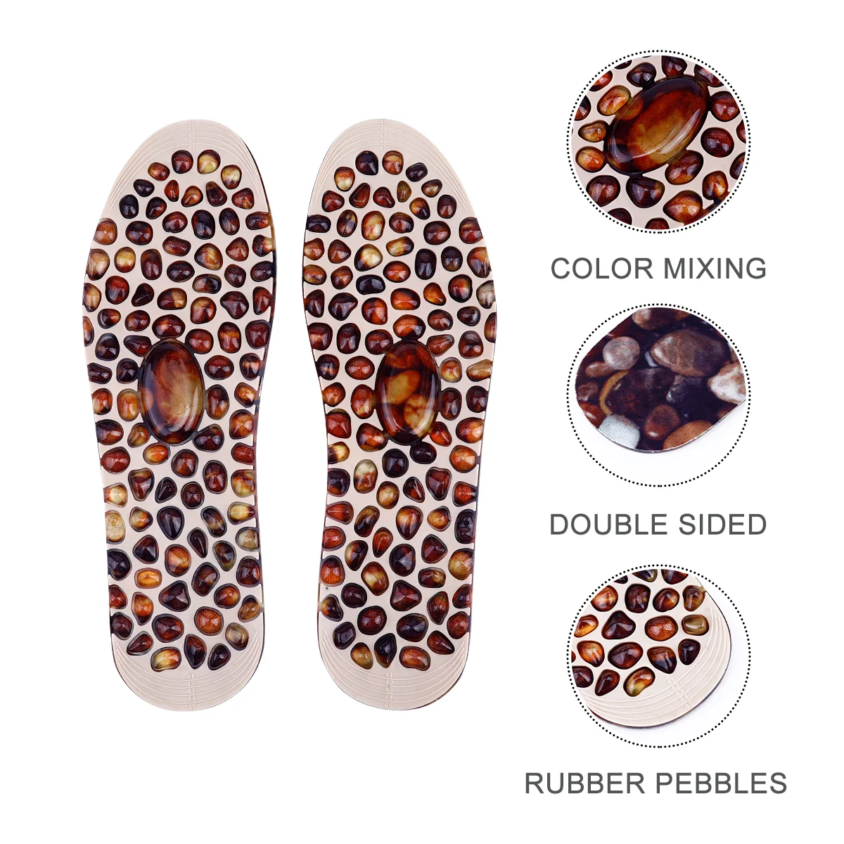 

Rubber Pebble Insole Foot Massage Point Pad Men's and 's 1 Pair Shoes Insoles Cushion Pebbles Man Inserts