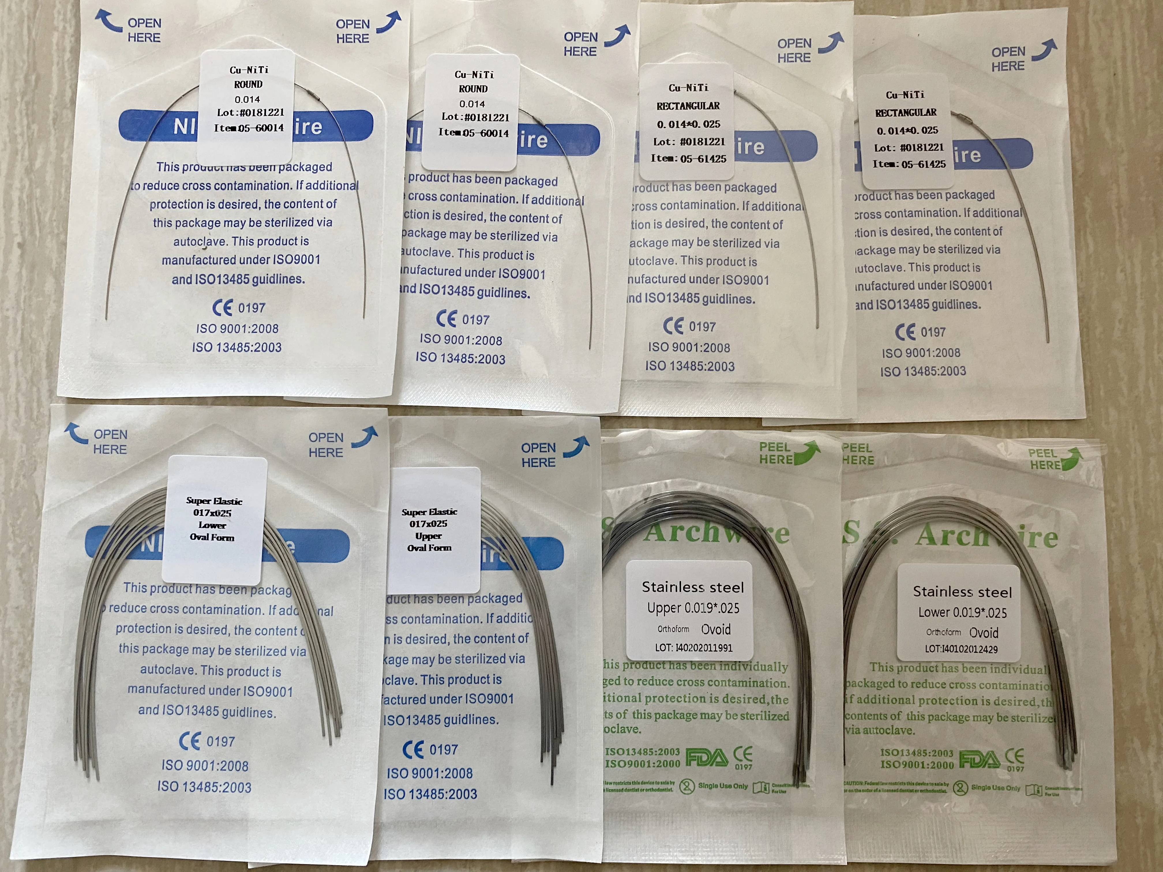 Dental Orthodontic Self Ligating Arch Wire Full Kit Copper Niti Ormco