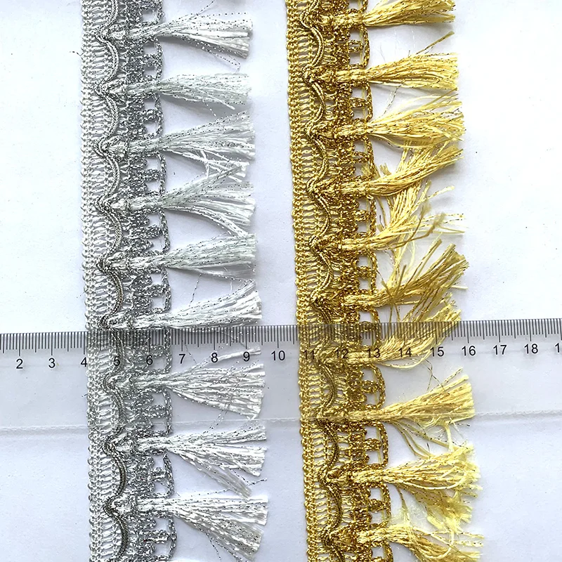 Lace Golden Silver Trim Ribbon HanMade DIY Sewing Centipede Wedding Craft Curtain Clothes Accessories Party Home Deco 5m/16.4ft