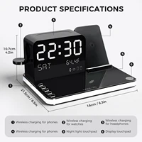 7-in-1 Wireless Charging Dock Phone Stand With Night Light Time and Temperature Display For IPhone Headphones and Watches - Image 5