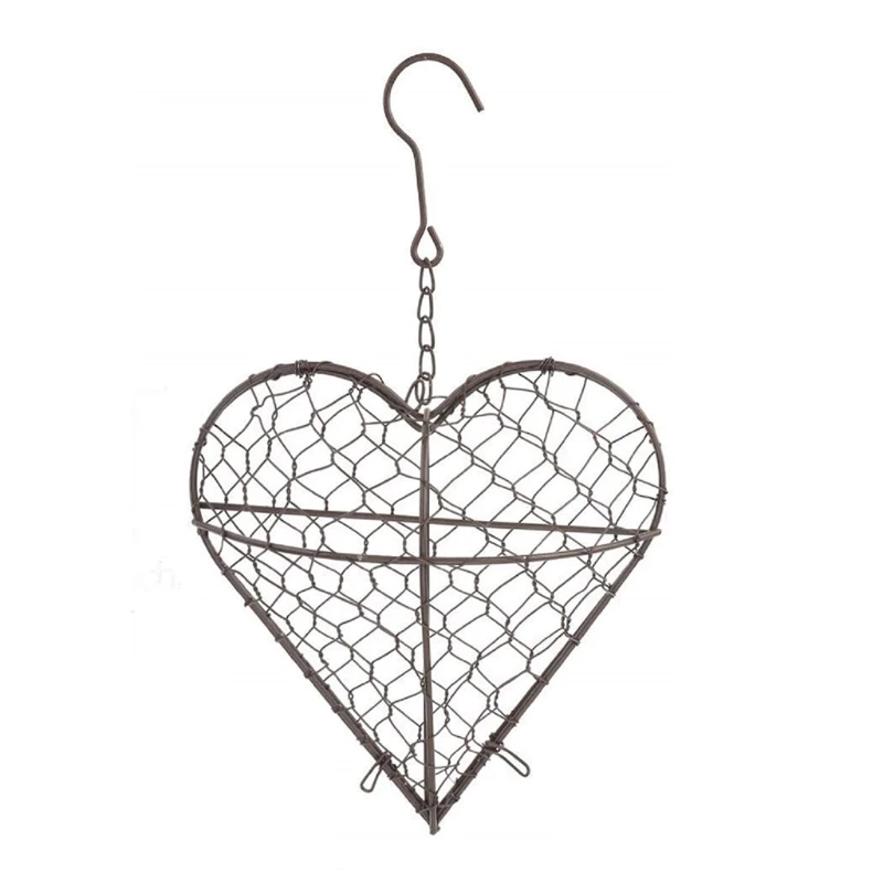

Heart Shape Hanging Planter Metal Artificial Plant Flower Pots Storage Basket Wall Succulent Plants Holder with Hook for P15F
