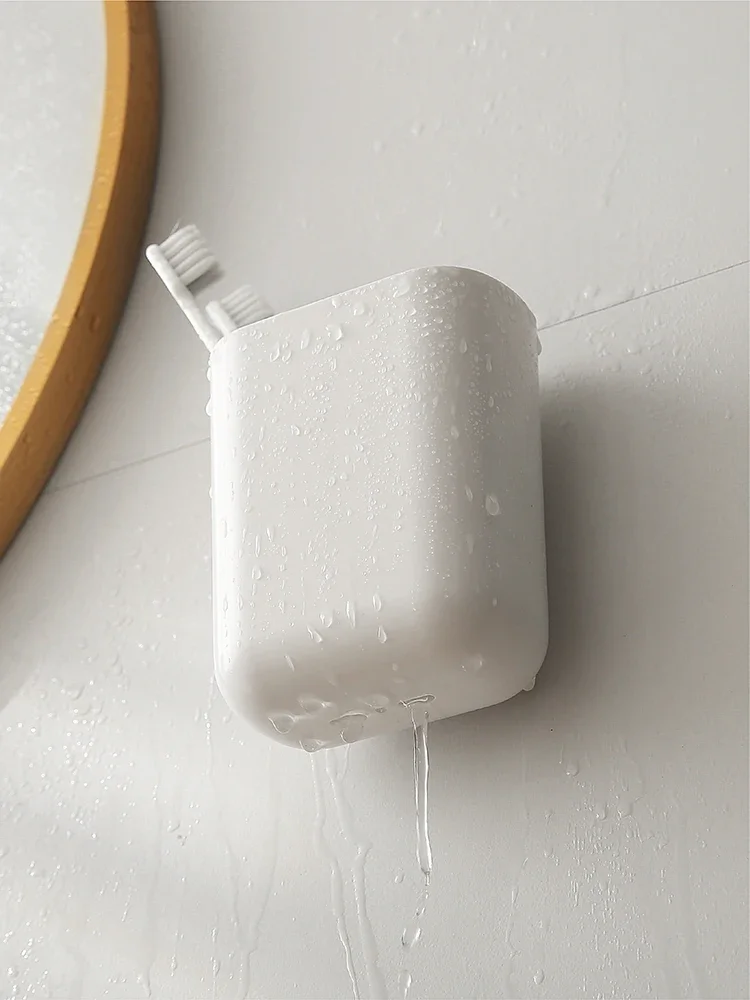 

TLL Bathroom Toothbrush Rack Wall-Mounted Comb Storage Bucket Tube
