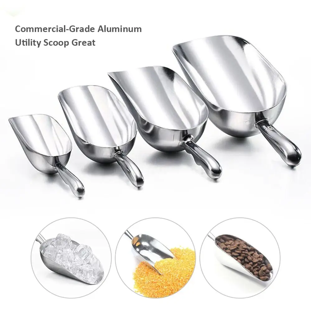 1080ML Ice Scoop Aluminum Alloy Shovel for Ice Grain Coffee Beans Scoops Bar Scraper Kitchen Storage Tool coffee spoon