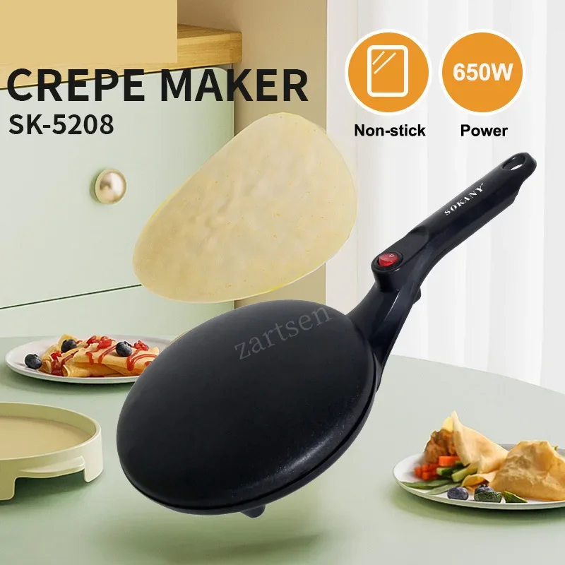 110V 220V Household Non-stick Pancake Machine Electric Crepe Baking Pan Instant Heating Spring roll Pastry Frying Grilling Plate baking pan,crepe maker