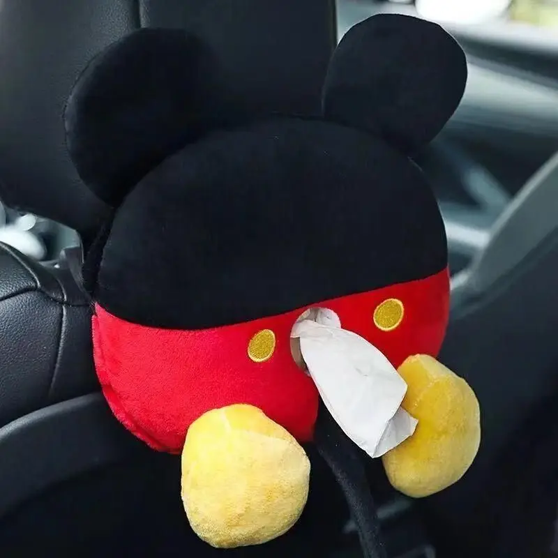 

Disney Anime Mickey Minnie Mouse Decor Car Visor Tissue Box Holder Ornaments Cute Figure Donald Duck Auto Hanging Accessories