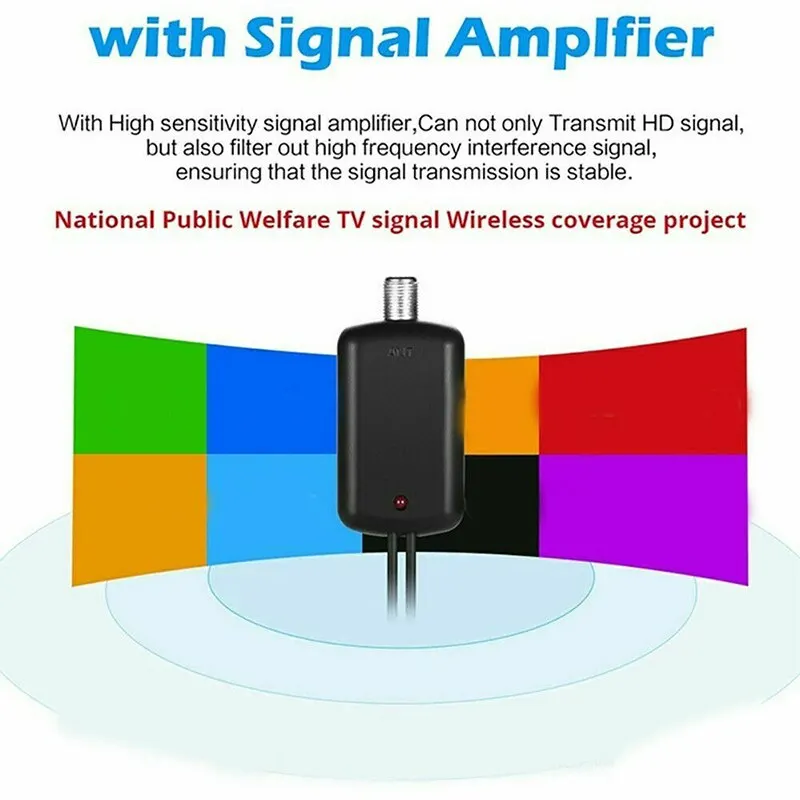 Ultra HD Indoor Digital TV Antenna with Signal Booster