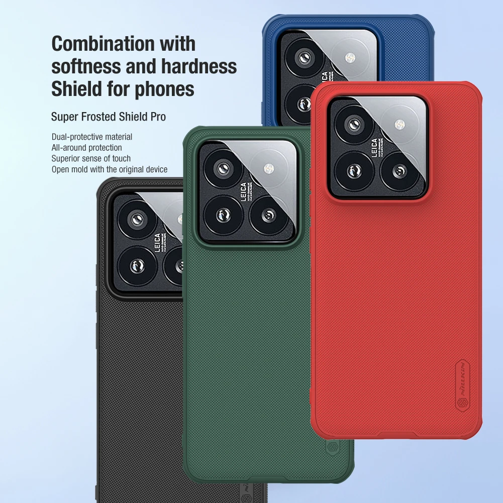 Nillkin Phone Cases For Xiaomi Mi 14 Pro / 14 5g Case 360 Pc Hard Full Frosted Back Cover Camera Protection For Mi14