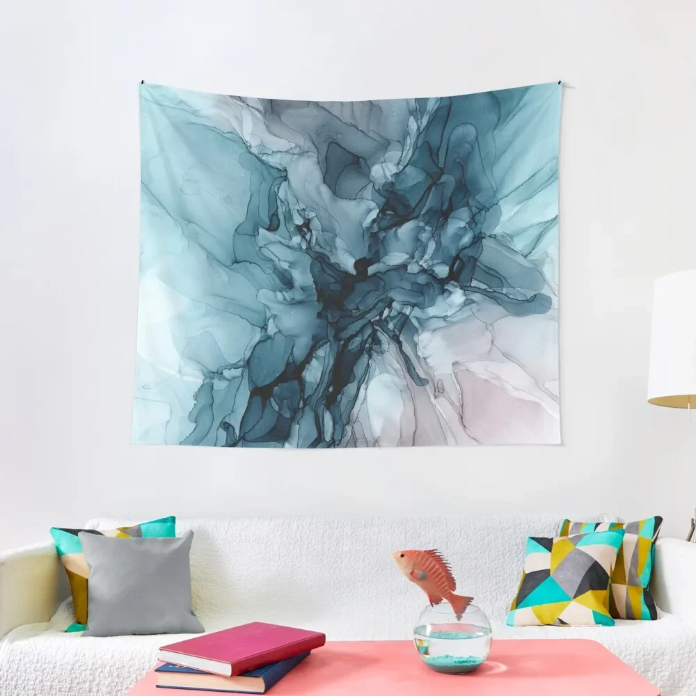 

Blue Seas Mauve Sand Abstract Flow Painting Tapestry Home Decorations Aesthetic Things To The Room Hanging Wall Tapestry