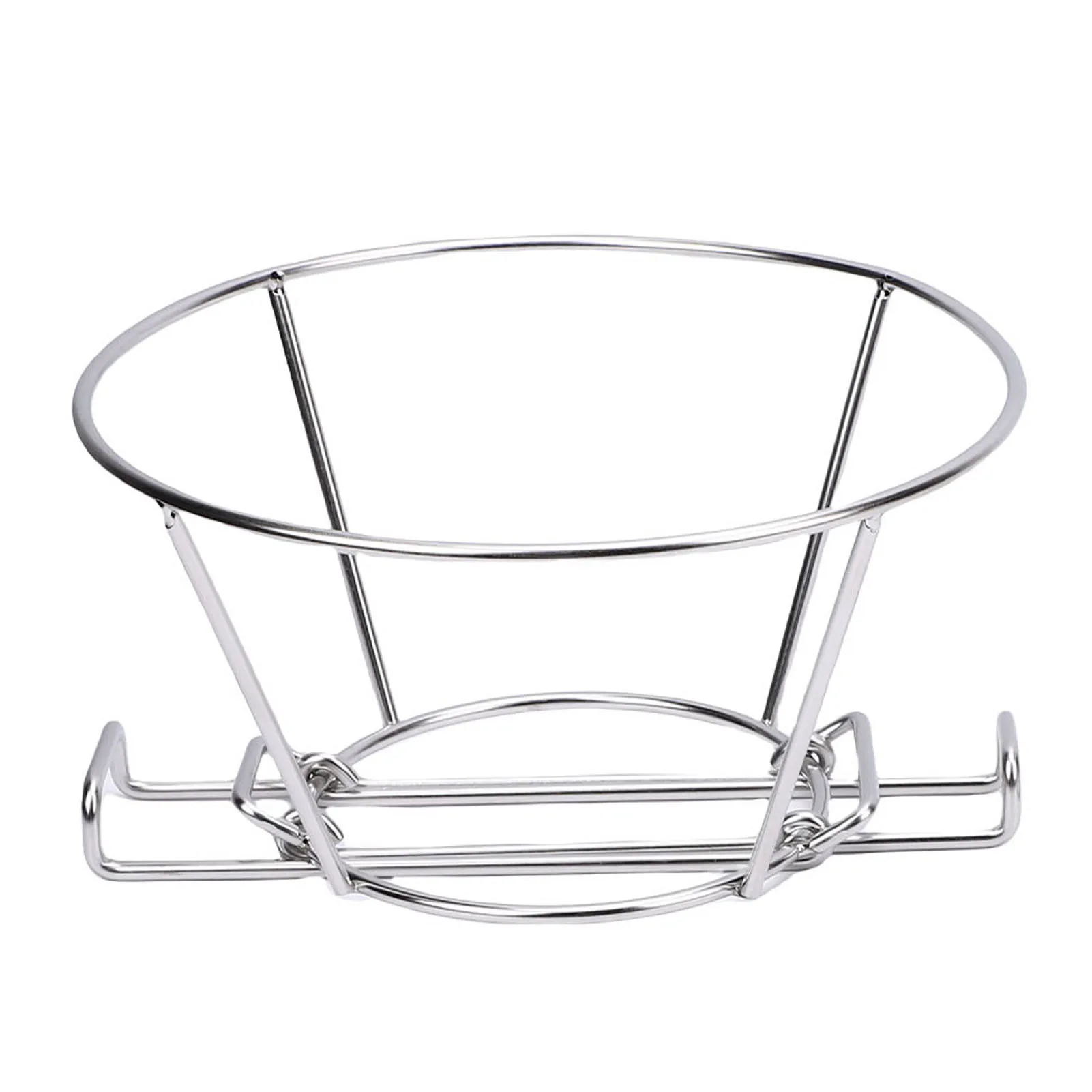 Deep Fryer Oil Filter Stand 9.3 Inch 304 Stainless Steel Fryer Oil Filter Cone Holder Rack with Folding Arm for Kitchens