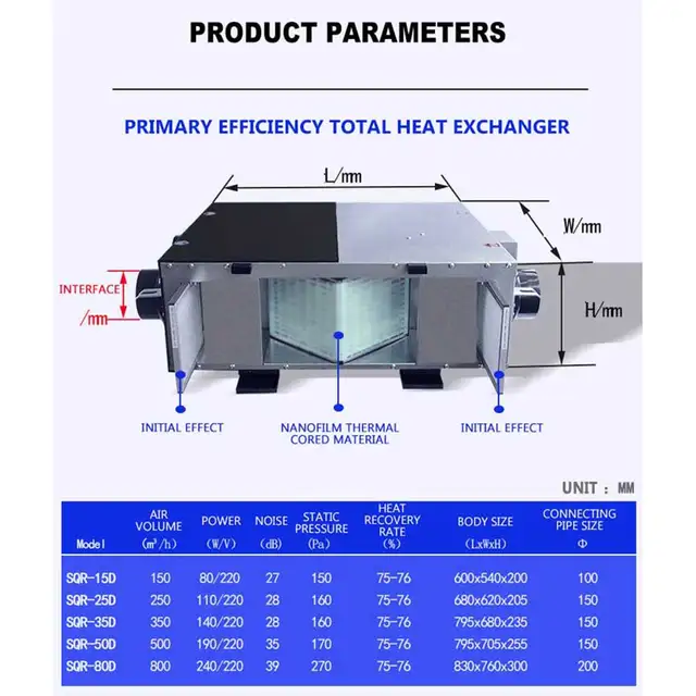 Household Ceiling Mounted Fresh Air Ventilator System Purification Silent Exhaust Home Air Ventilation System Heat Exchanger 5